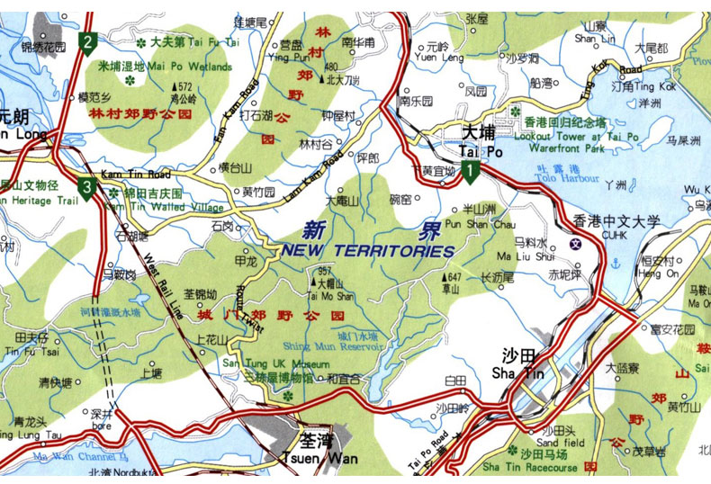 2021年香港地图8657厘米防水耐折政区旅游交通图