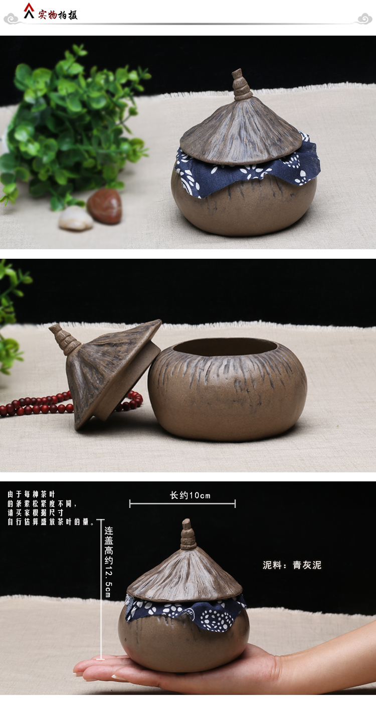 
                                        常胜阁 精品茶道全手工 紫砂茶叶罐  便携茶缸 醒茶罐 普洱存储茶罐 G莲蓬仿真茶叶罐                