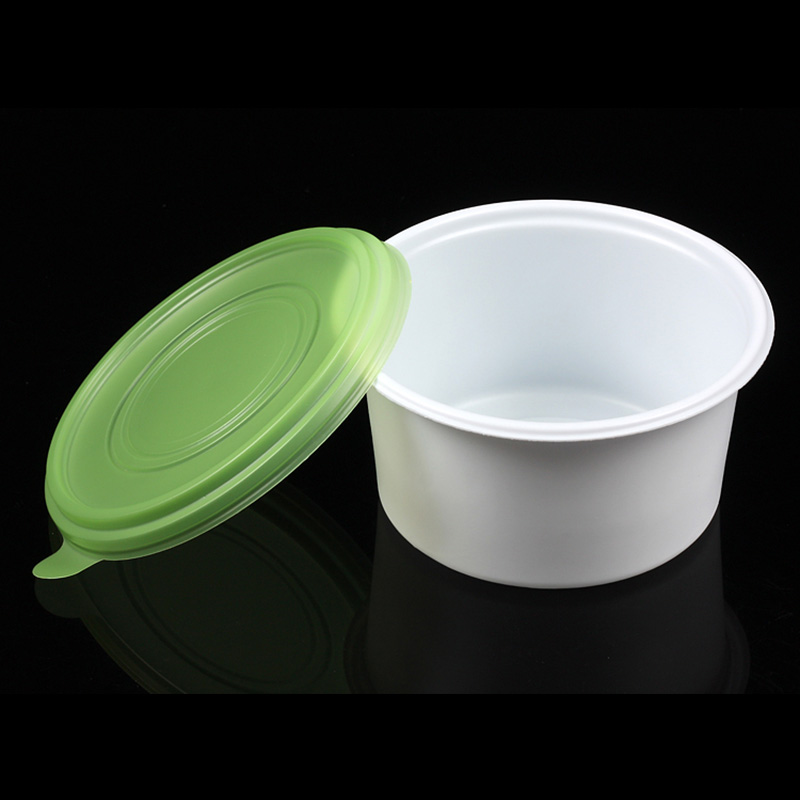 禧宏700ml一次性打包碗 粥碗 汤碗 小吃碗 饭碗 加厚带盖600个 浅绿色