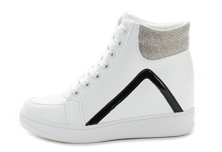 赛格莉 秋季水钻内增高运动鞋高帮休闲鞋女厚底松糕鞋休闲女鞋 818