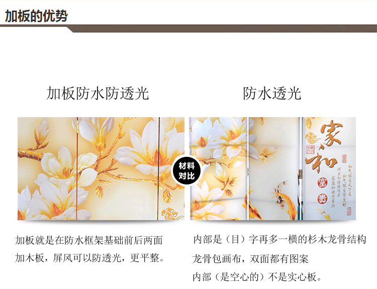 
                                        林小猪 时尚客厅屏风隔断 双面布艺屏风 酒店会所办公餐厅隔断 移动折叠 尺寸定制 DW350 一扇50*200 防水                