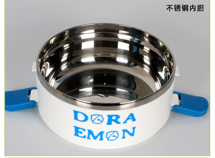 
                                        Doraemon三层密封不锈钢保温饭盒日本双层保温桶卡通学生便当盒 黄色                