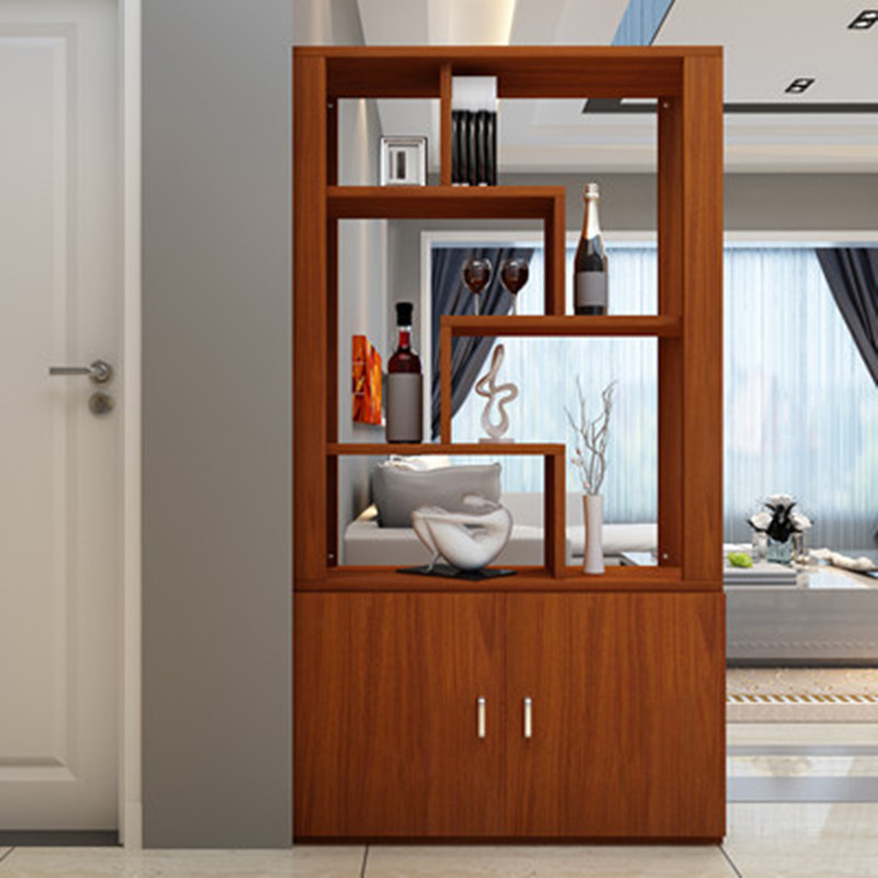 现代简约酒柜客厅隔断柜红酒柜展示柜玄关柜门厅柜鞋柜双面多宝格 浅
