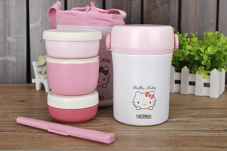 膳魔师THERMOS儿童保温便当/午餐盒 饭盒 外带盒JBC-800 JBC-801-PK 白色
