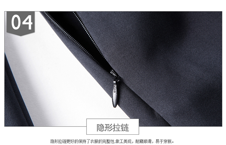 
                                        路慕2017春秋新款职业裙大码ol工作女装V领修身长袖连衣裙 黑色 XXXL                