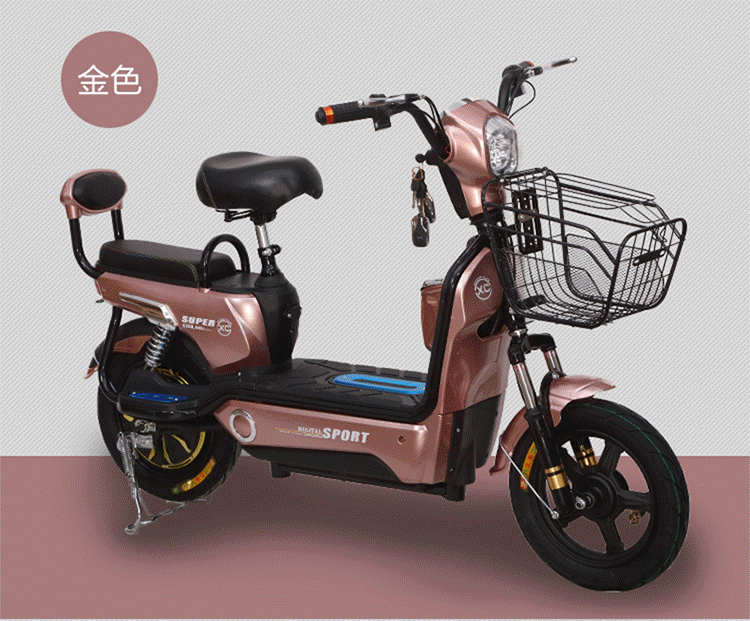 京京 电动自行车助力车踏板车电瓶车男女电摩托车代步车 新国标高亮黑