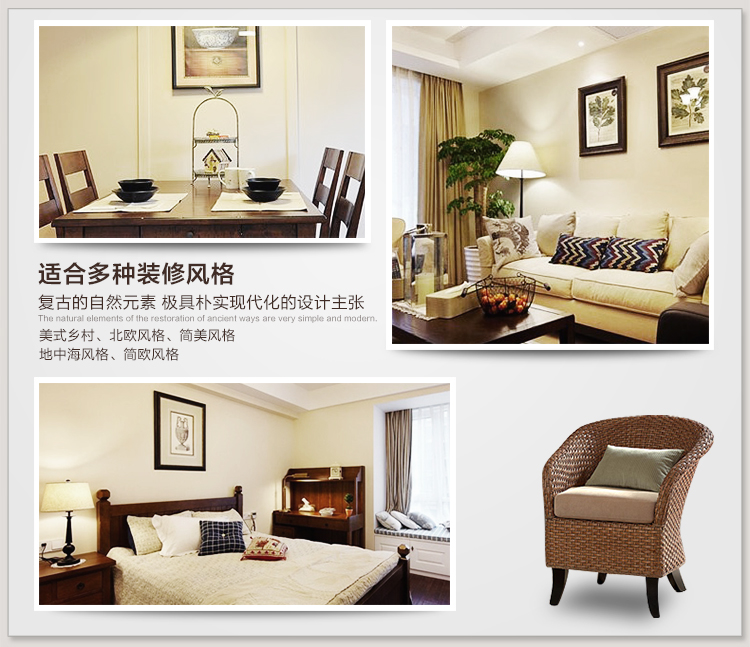 名御美式乡村复古客厅铁艺吊灯 欧式简约卧室餐厅灯创意田园书房吊灯 3头-LED正白光灯泡