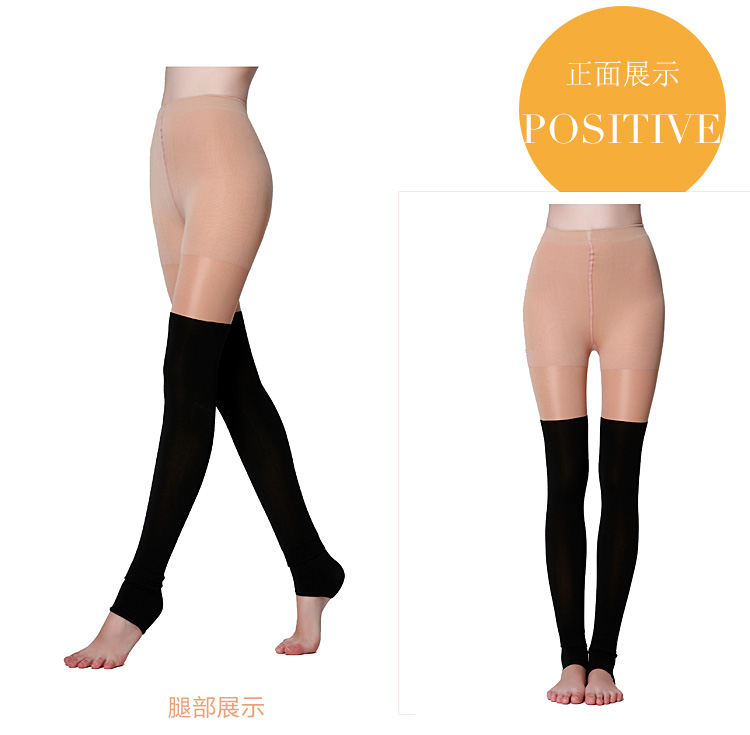 奈袖 打底裤袜女百搭保暖拼接假长筒袜假高筒袜过膝袜加厚加绒显瘦 优雅黑假筒袜1条 均码F