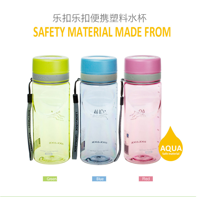 
                                                                                乐扣乐扣（LOCK&LOCK） 水杯运动塑料茶杯男女士学生儿童水壶 蓝色600ML                