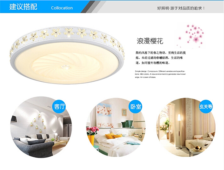 亮盟照明 吸顶灯LED卧室吸顶灯客厅灯简约现代简约圆形灯具遥控灯饰8612 无极调光24瓦 42cm带遥控