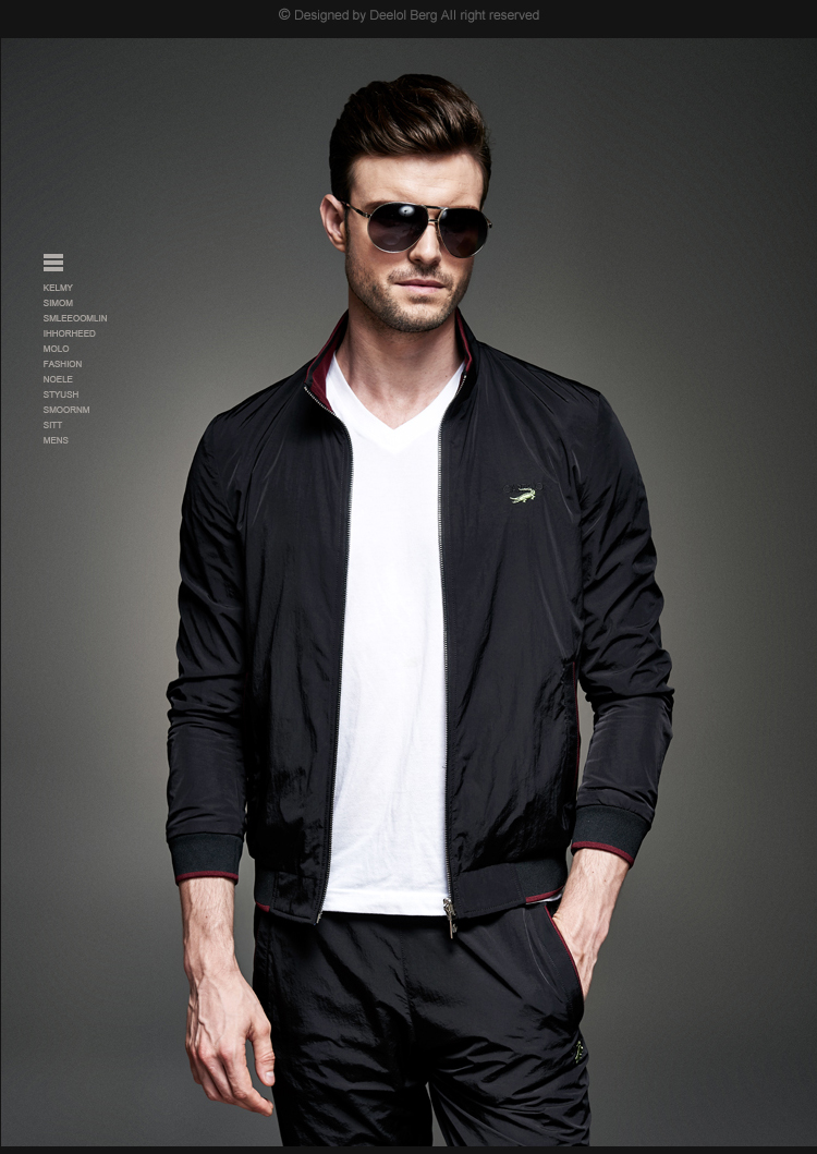 卡帝乐鳄鱼(cartelo)2015中年男士夹克 秋季薄款中老年男装茄克休闲