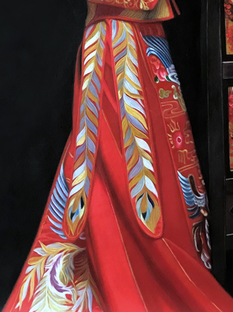 黄晓洪《龙凤呈祥》 布面油画 90*120cm