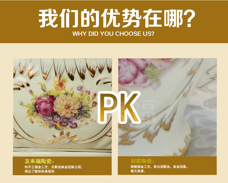 
                                        友来福 欧式果碗水果盘摆件 家居电视柜酒柜装饰品 使用手工艺结婚 花海双凤果盘12寸                