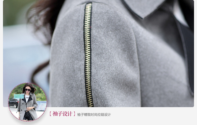 煦薇 SUVVI 2015秋冬新款宽松双排扣时尚外套女 咖啡色 S