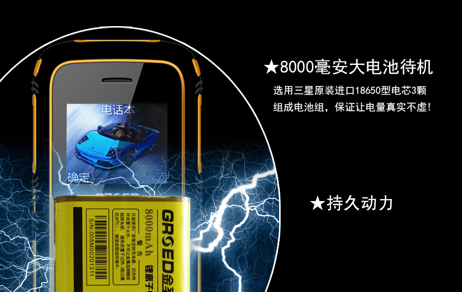 金圣达（GRSED）E8000+ 联通/移动2G 老人手机 双卡双待 军绿色