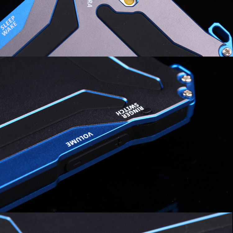 S.CENG Gundam Water Resistant Dustproof Shockproof Silicone Gorilla Glass Aluminum Alloy Metal Case Cover for Apple iPhone 6S