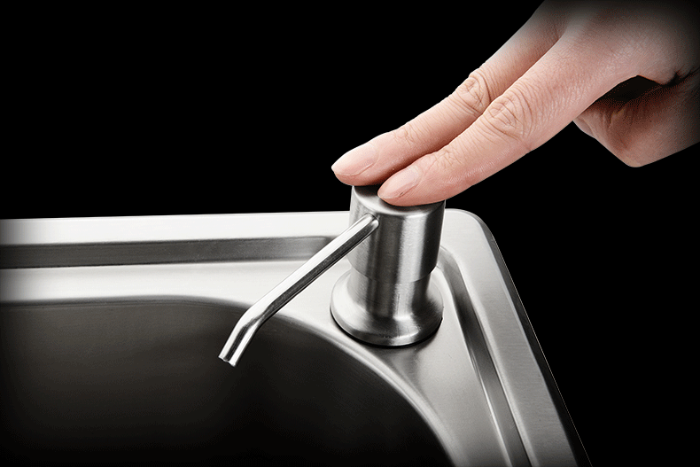 舒耐特厨房水槽双槽套餐304不锈钢拉丝一体成型厨盆洗菜盆7642s 配sn