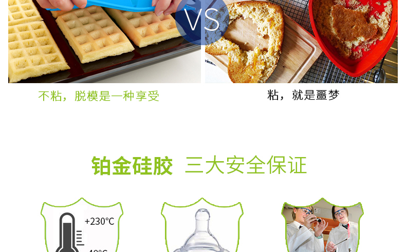英国酷易(coolyep) 圆形华夫饼模具长方形华夫饼模铂金硅胶松饼模 烤箱用不粘耐高温 圆形(紫色)
