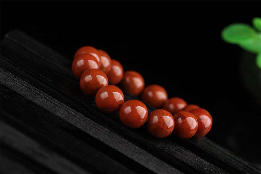 珍品南红玛瑙手链 满肉柿子红 重61.01g