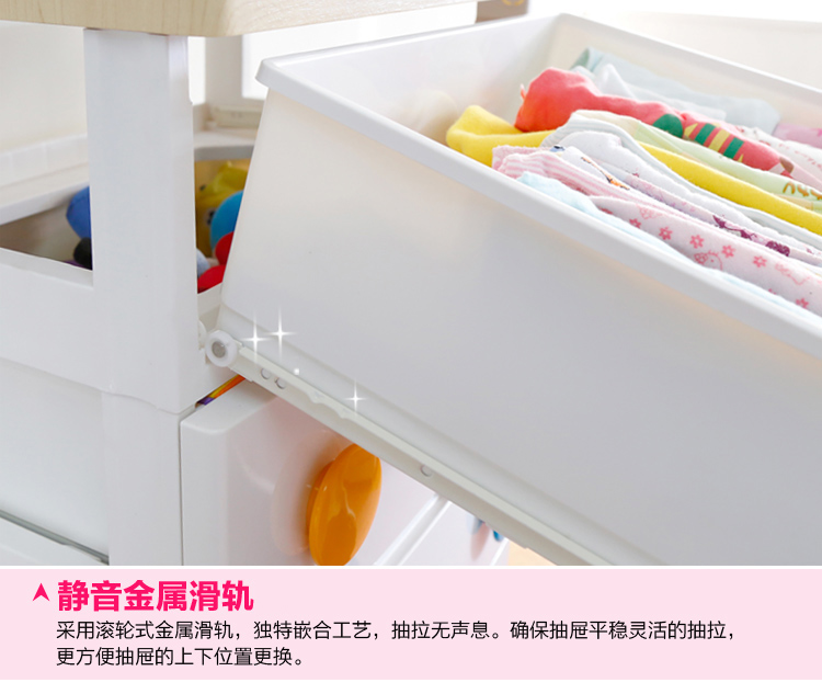 
                                        爱丽思IRIS五层塑料抽屉式收纳柜儿童玩具整理柜储物柜简易宝宝衣柜金属轨道整理柜HG                