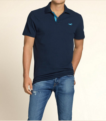 霍利斯特 hollister 男士经典彩色海鸥商标纯色短袖保罗衫 珍珠街