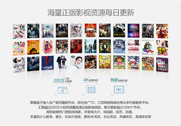【送AV线】荣耀M321 4K高清H.265硬解 无线网络机顶盒 蓝光3D安卓电视盒子 荣耀盒子标准版