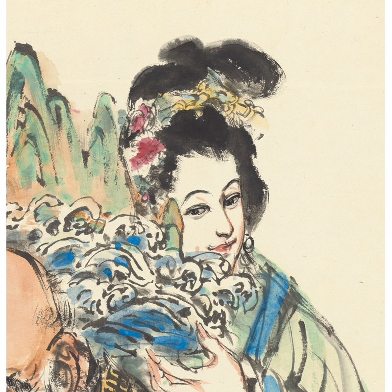 姿翰装饰字画黄胄麻姑献寿寿星图国画微喷复制品祝寿礼品110x68cm卷轴