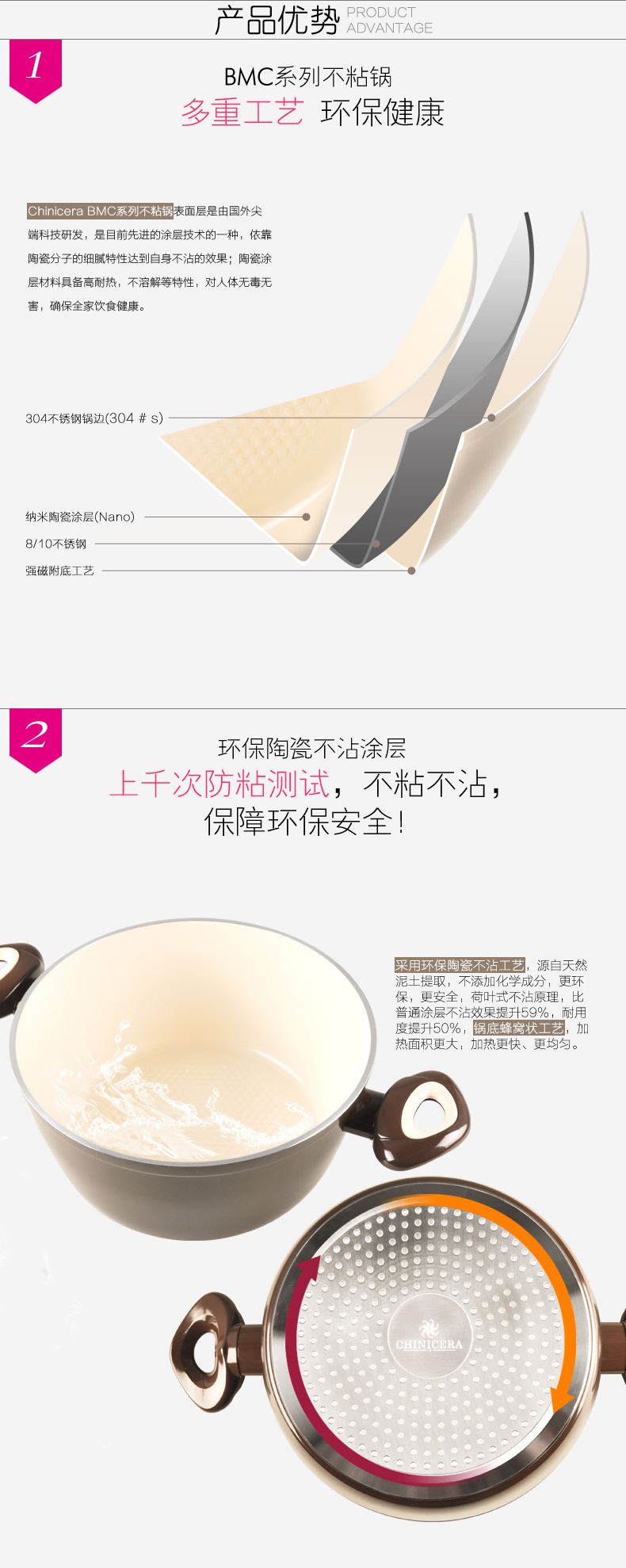 
                                        七鲤（CHINICERA） 七鲤chinicera 24cm陶瓷涂层不粘锅/汤锅/炖锅                