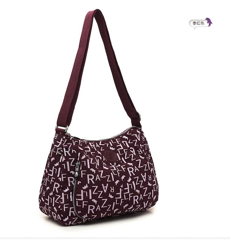 frazzil法姿尼龙女包斜挎包时尚休闲女单肩包轻便帆布包饺子包旅游小