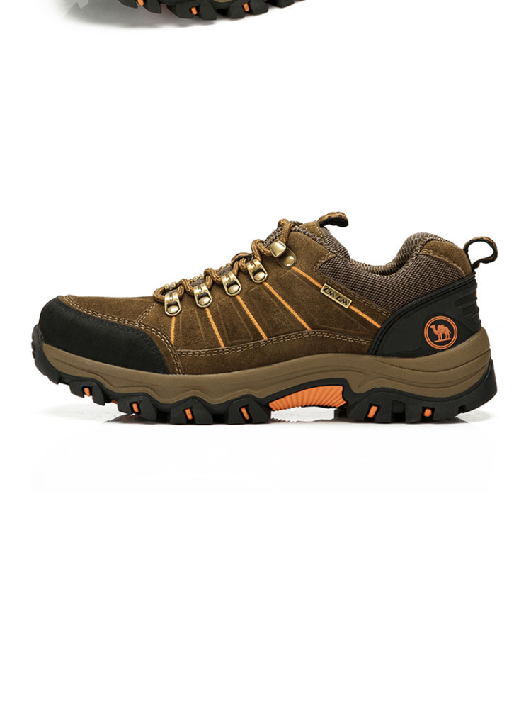 骆驼牌户外登山低帮运动休闲徒步男鞋 w432330035 卡其色 39码