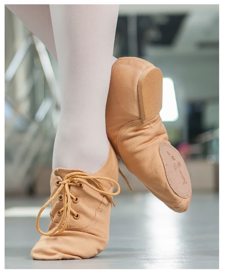 丹诗戈现代舞蹈鞋女款软底爵士舞鞋帆布低邦鞋 黑色 38(24cm)_ 7折