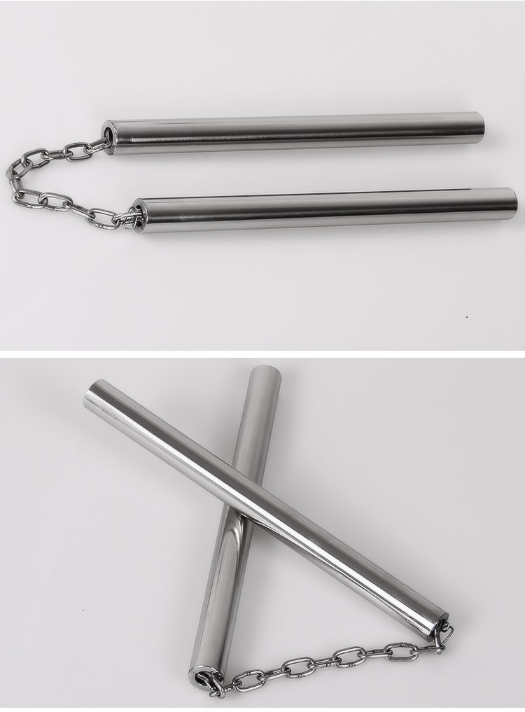 欣速双节棍不锈钢表演棍两节棍精钢双截棍武术棍健身实战锻炼螺纹平头