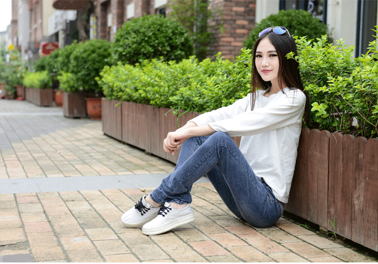 艾尚屋  秋冬款大码女裤 韩版显瘦弹力小脚牛仔裤 胖MM夏 松紧腰长裤LY3019 蓝色 28码
