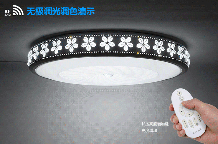 亮盟照明 吸顶灯LED卧室吸顶灯客厅灯简约现代简约圆形灯具遥控灯饰8612 无极调光24瓦 42cm带遥控
