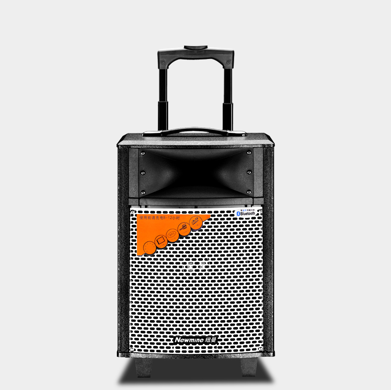 纽曼 拉杆音箱户外广场舞音响 大功率便携移动式插卡扩音器 锂电 黑色