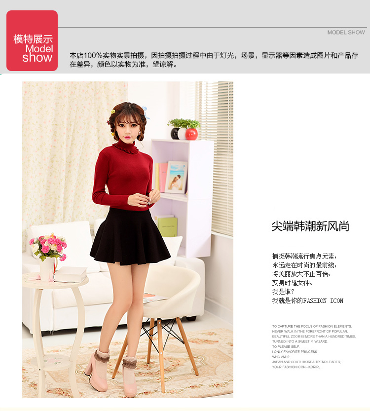 霞色流年 针织衫女2016秋冬新款韩版女装长袖外套针织衫女套头薄款毛衣 3311#酒红色 XL