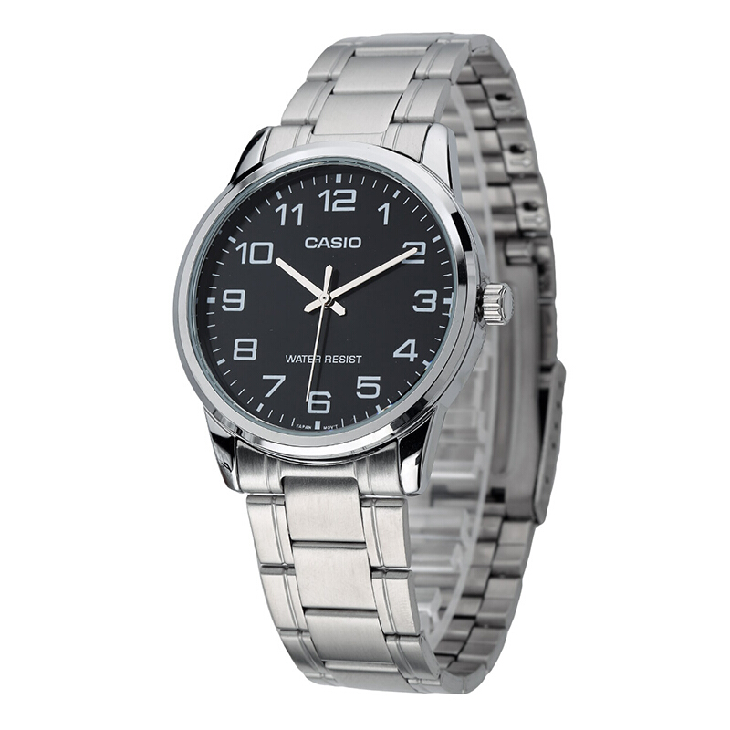 【全国联保】卡西欧(casio)手表 mtp指针系列石英男士手表 黑盘钢带