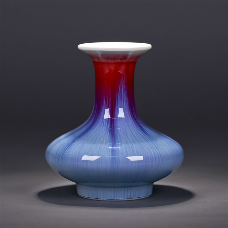 国家级颜色釉研究专家邓希平 彩色丝毛釉扁肚瓶