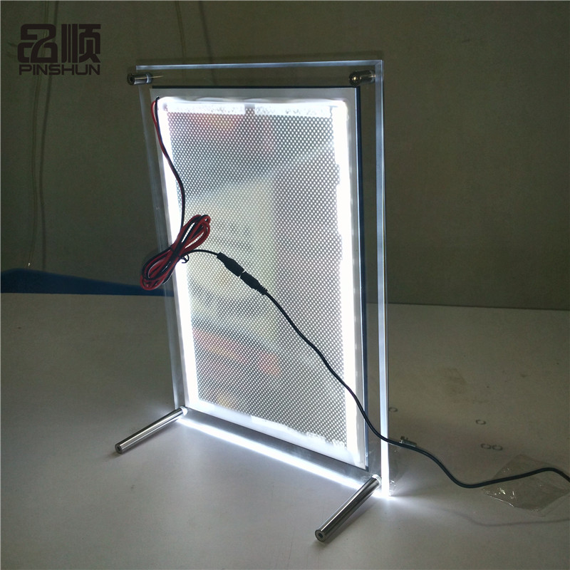 水晶超簿led发光相框 亚克力菜单 奶茶店点餐牌 有机玻璃广告画框 a4