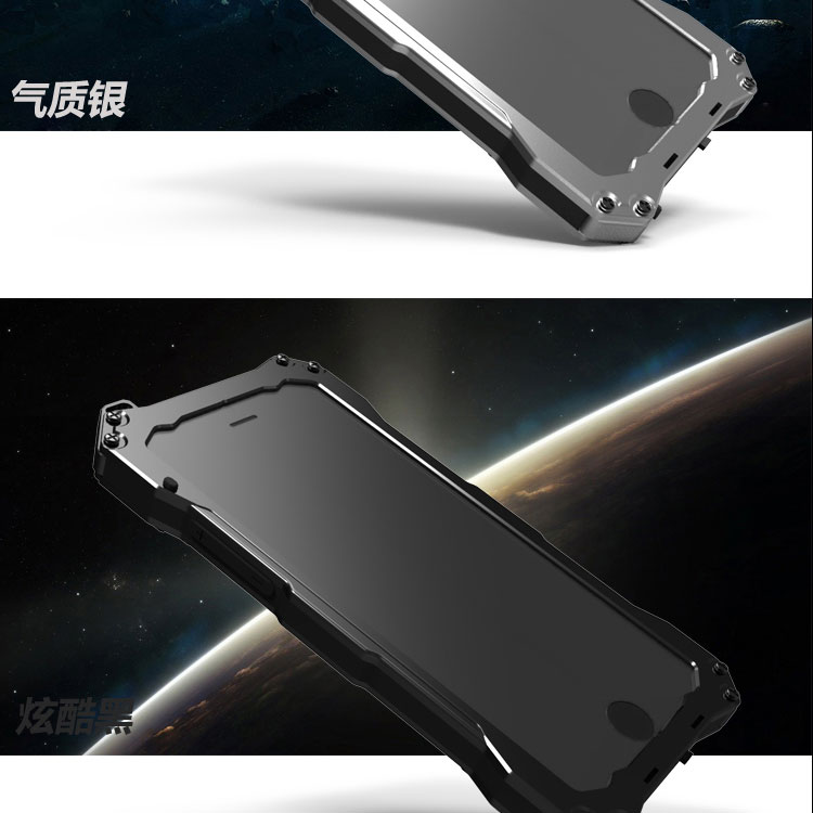 S.CENG Gundam Water Resistant Dustproof Shockproof Silicone Gorilla Glass Aluminum Alloy Metal Case Cover for Apple iPhone 6S