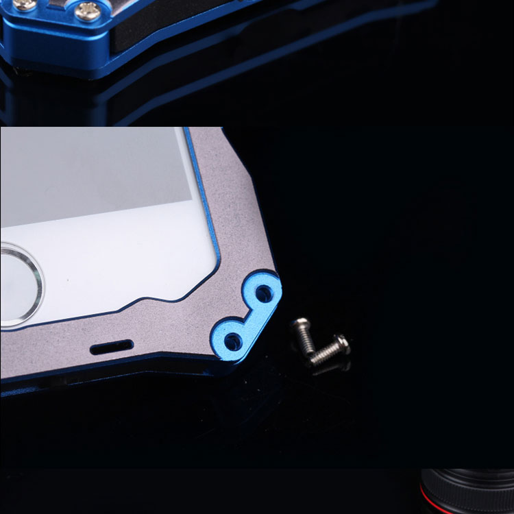 S.CENG Gundam Water Resistant Dustproof Shockproof Silicone Gorilla Glass Aluminum Alloy Metal Case Cover for Apple iPhone 6S