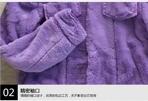 唐施 2016秋冬新款 羊羔毛皮毛一体獭兔毛皮草短款小香风外套 明星同款紫色仿皮草短外套 紫色 M