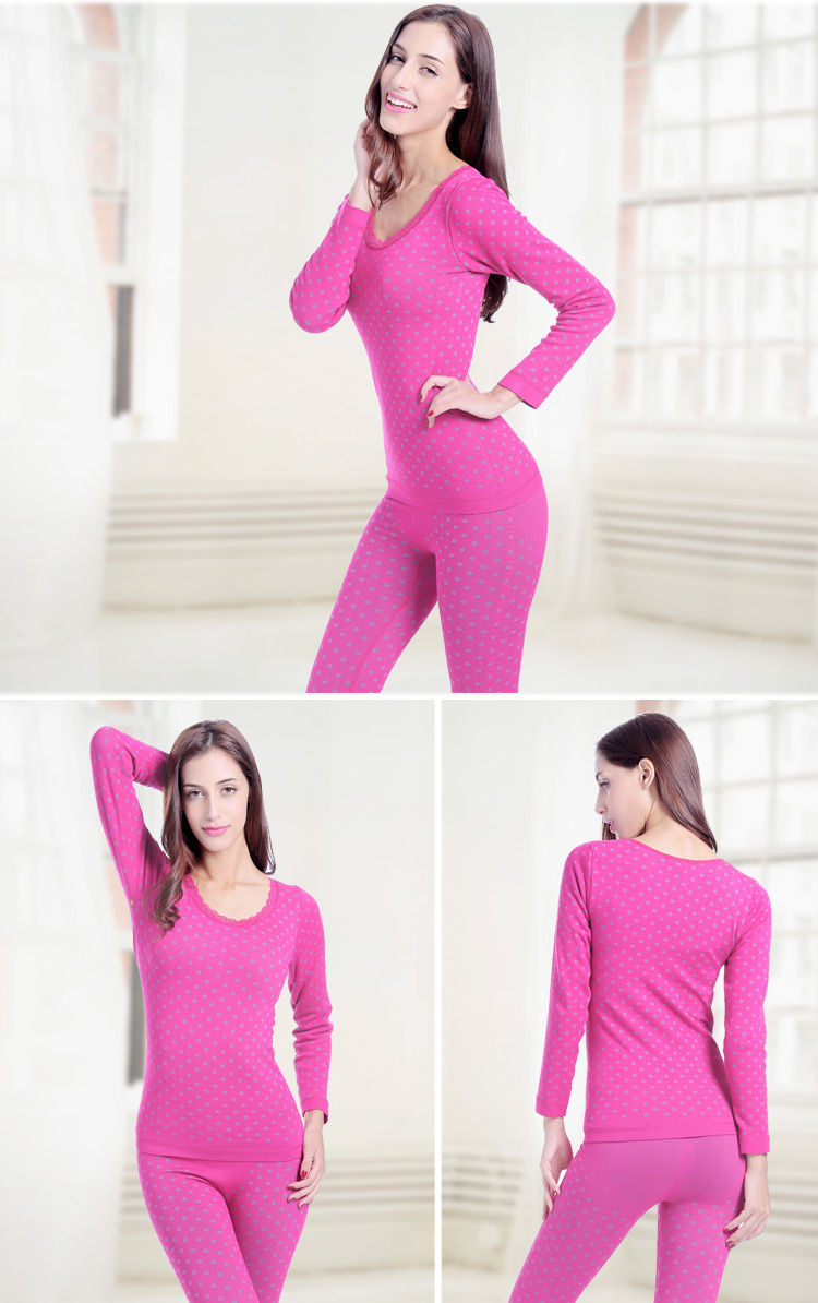 浪莎保暖内衣 女士无缝加厚秋冬塑身美体保暖内衣 黑色 (160-170/85