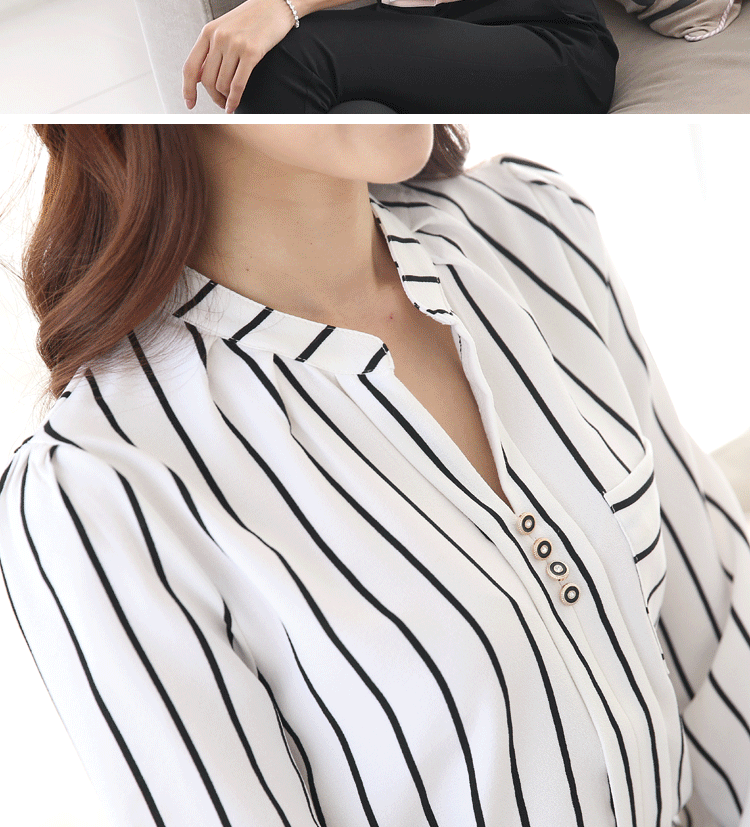 诱朵2017春秋季新款雪纺衫女长袖修身打底衬衫 白色 4XL