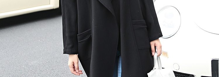 菀颜 风衣女中长款长袖外套 2015秋冬女装宽松无扣大衣外套 YJ红色 M