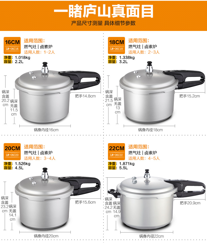 
                                        
                                                            双喜商用高压锅大容量型号酒店饭店食堂餐厅燃气煤气明火通用压力锅密封圈防爆锅具小康28/30/32cm 30cm/13.5L/11人/明火专用                