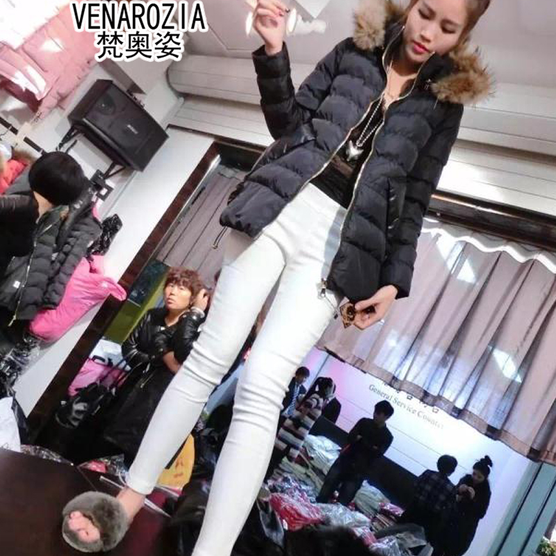 梵奥姿2015秋冬装时尚修身百搭后兜米奇图案打底裤女 白色 S