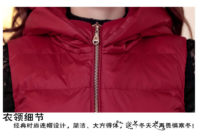 依莲相依 2015新款女装冬连帽棉马甲女秋冬装外套坎肩女冬短款修身棉马夹 白色 L