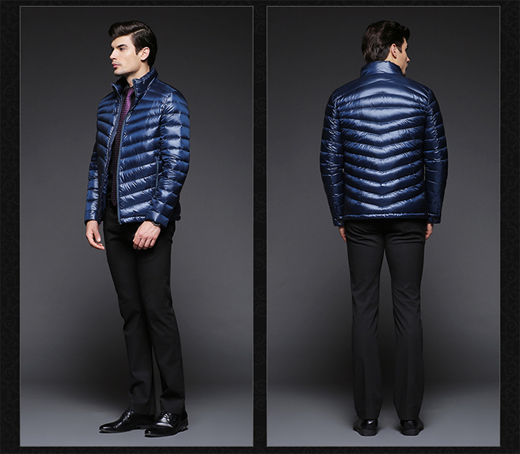 惠罗反季清仓 90白鹅绒轻薄保暖羽绒服男短款大码修身外套轻薄保暖男