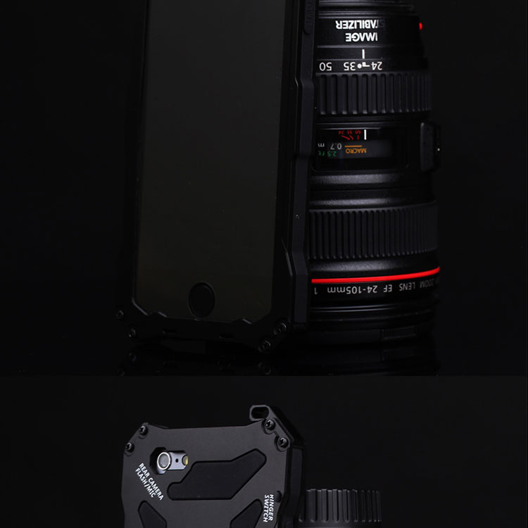 S.CENG Gundam Water Resistant Dustproof Shockproof Silicone Gorilla Glass Aluminum Alloy Metal Case Cover for Apple iPhone 6S